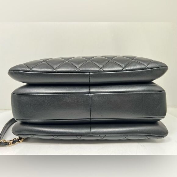 Chanel Large Trendy Top Handle Black Quilted Shoulder Hand Bag Gold Hardware - Picture 7 of 16